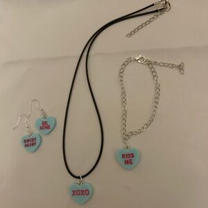 Candy Heart Charm Set- Blue